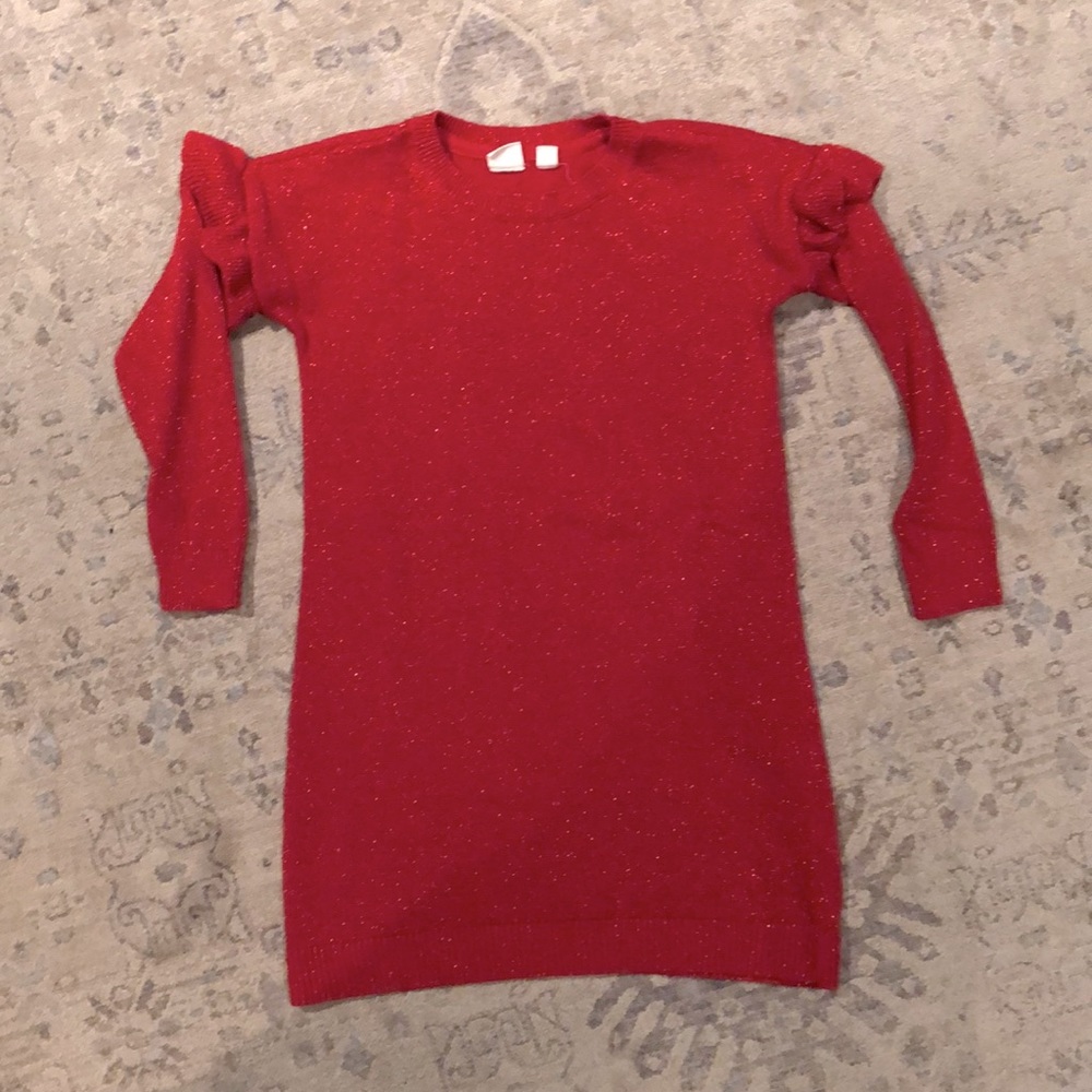 Gap Red Sparkle Sweater Dress
